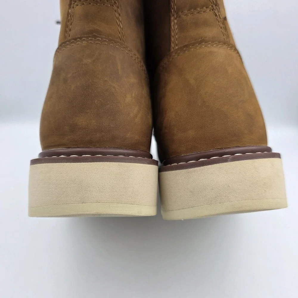 Brunt Marin Unlined Soft Toe Boots Leather  Brown Waterproof  Mens 6.5 Womens 8